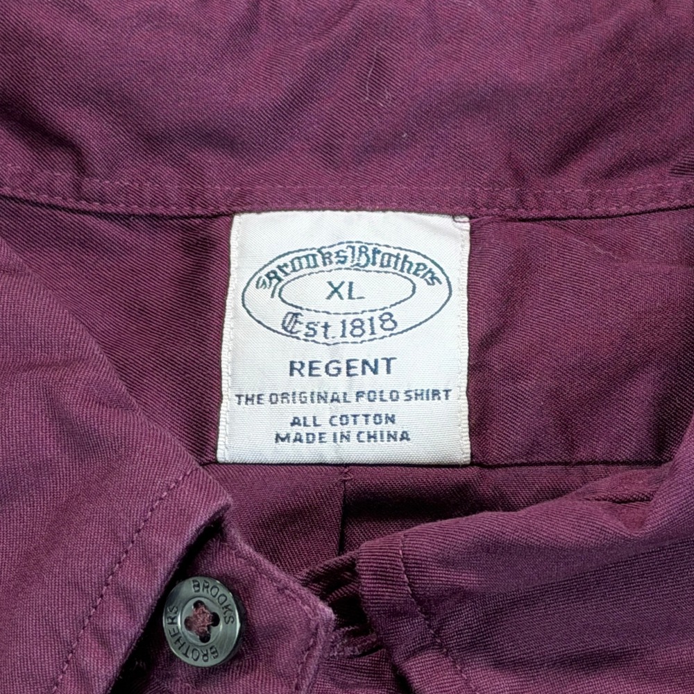Brooks Brothers Regent Fit Shirt XL Burgundy Purple Cotton Button Down Casual - Picture 3 of 8